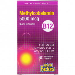 Natural Factors Метилкобаламин 5000 мг 60 жев таб